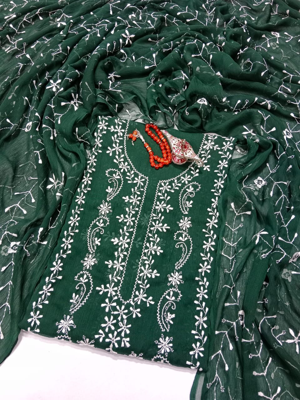 Chikankari with Full Jall Dupatta